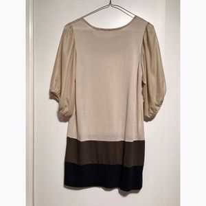 Tokyo Puffy Sleeve Blended Material Shirt Dress